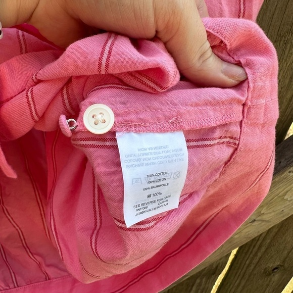 Madewell Contemporary Cecilia Striped Pink Bubble Sleeve Wrap Top Blouse - Picture 9 of 12